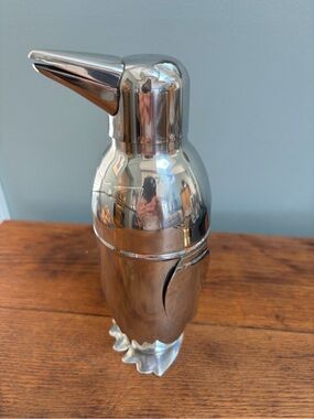Adorable Tuxedo Penguin-Shaped Stainless Steel Cocktail Shaker- Like New